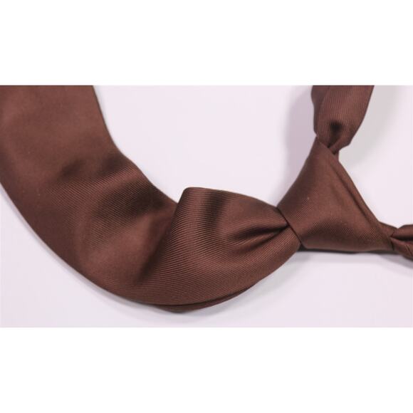 Makers Shirt Kamakura Brown 50oz English Twill Silk Necktie Tie